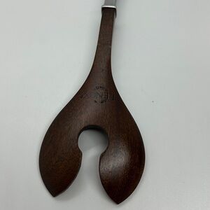 Vintage Silver- Brown Lenox Salad Serving Fork  Silver Handle Utensil